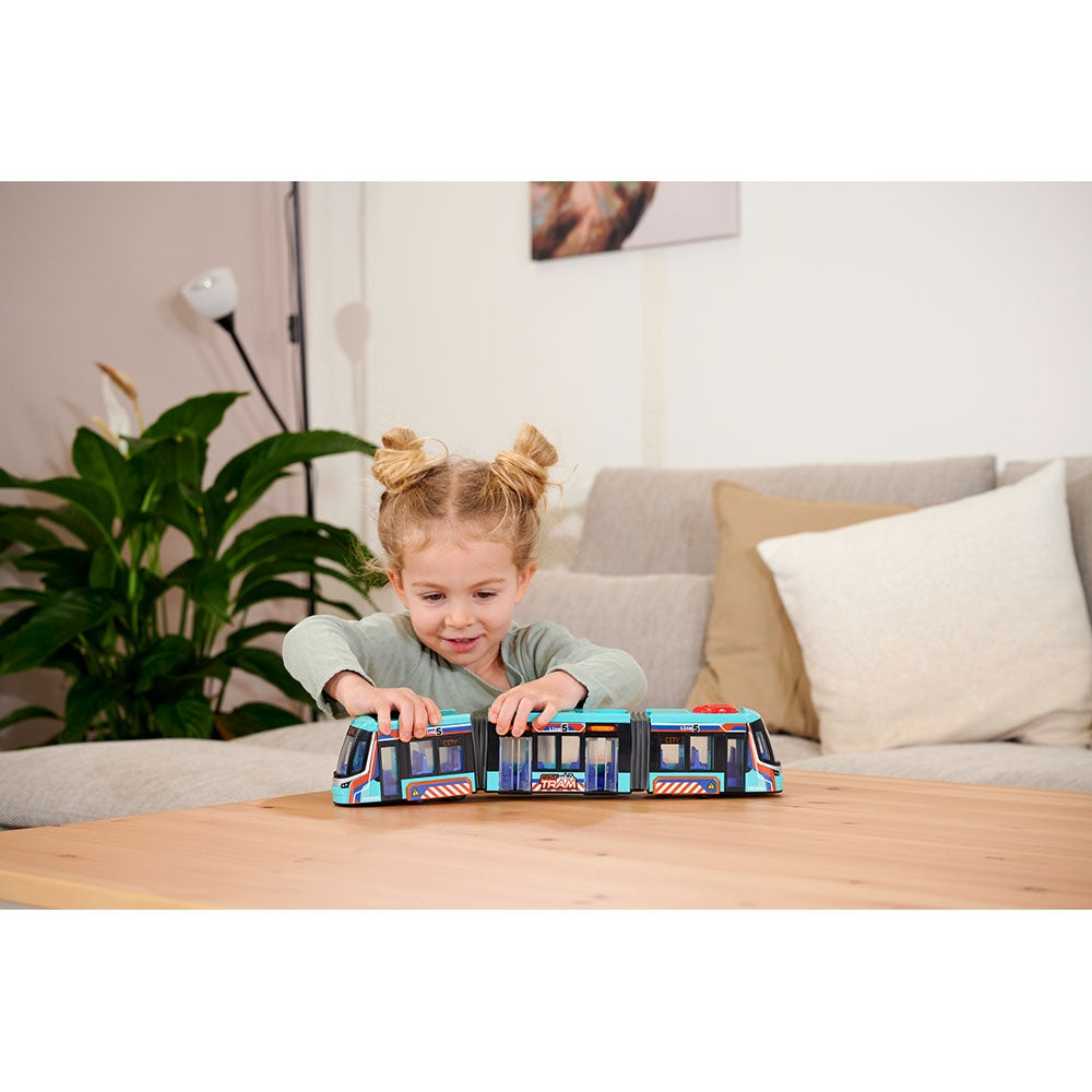 Tramvai Dickie Toys Siemens City Tram 41,5 cm albastru - gogobaby.ro