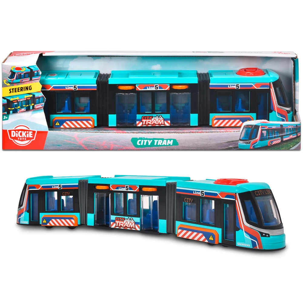 Tramvai Dickie Toys Siemens City Tram 41,5 cm albastru - gogobaby.ro