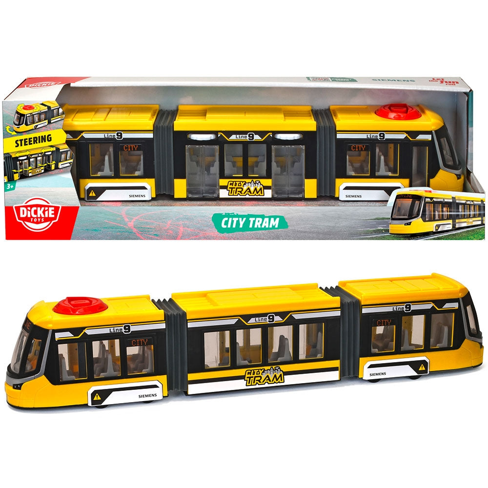 Tramvai Dickie Toys Siemens City Tram 41,5 cm galben - gogobaby.ro