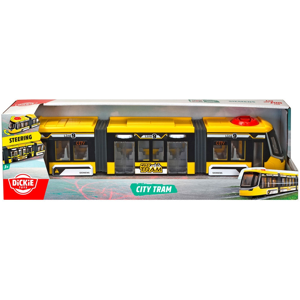 Tramvai Dickie Toys Siemens City Tram 41,5 cm galben - gogobaby.ro