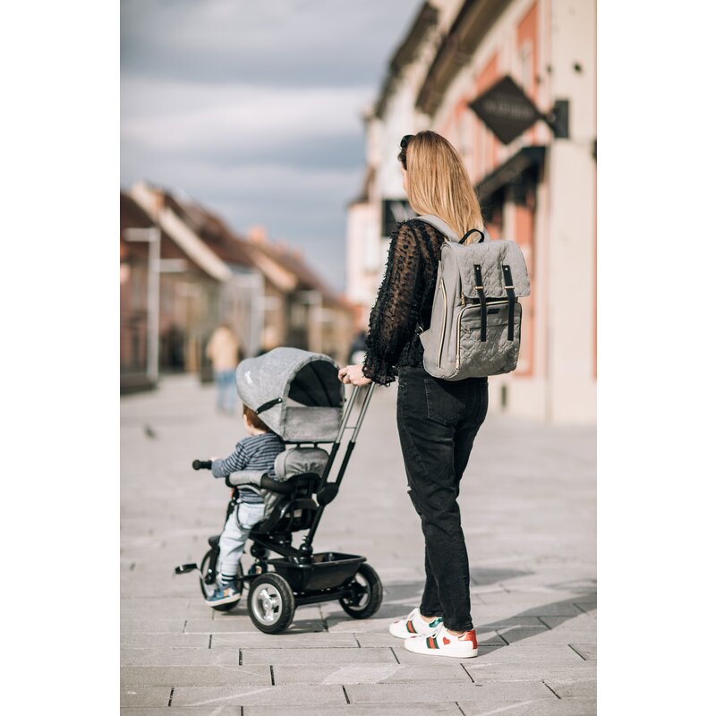 Tricicleta copii, Free2Move, cu sezut rotativ 360 grade, Reglabil, Roti EVA, Mecanism de pedalare libera, Suport picioare, Pink Black, Resigilat - gogobaby.ro