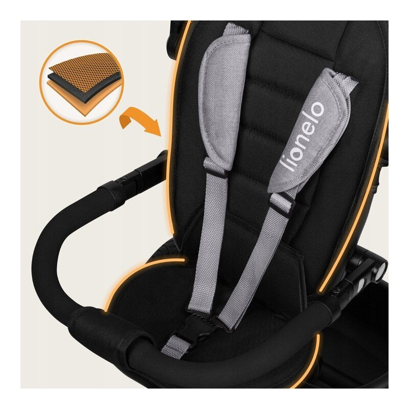 Tricicleta copii, Lionelo, Berry, 2 in 1, Multifunctionala, Suport picioare, Control al directiei, Scaun reversibil, Rotire 360 grade, Functie de roata libera, Utilizare pana la 5 ani, Constructie din otel, Conform cu standardul EN71, Gri - gogobaby.ro