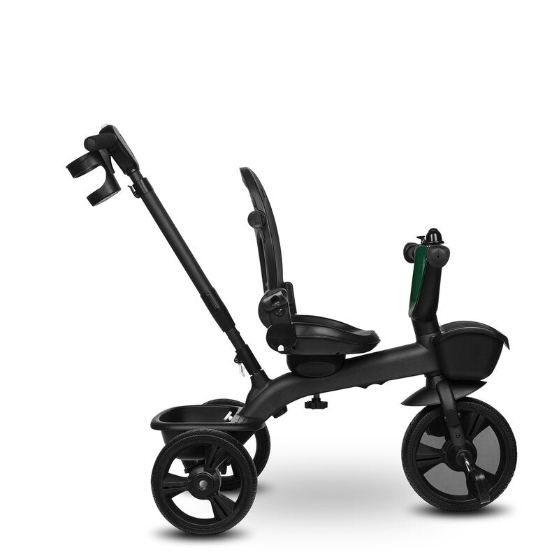 Tricicleta copii, Lionelo Kori, ultra-pliabila si multifunctionala, cu scaun rotativ 360°, control parental, suport pentru picioare si accesorii premium, Verde - gogobaby.ro