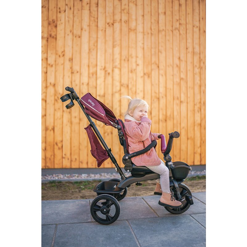 Tricicleta copii, Lionelo Kori, ultra-pliabila si multifunctionala, cu scaun rotativ 360°, control parental, suport pentru picioare si accesorii premium, Verde - gogobaby.ro