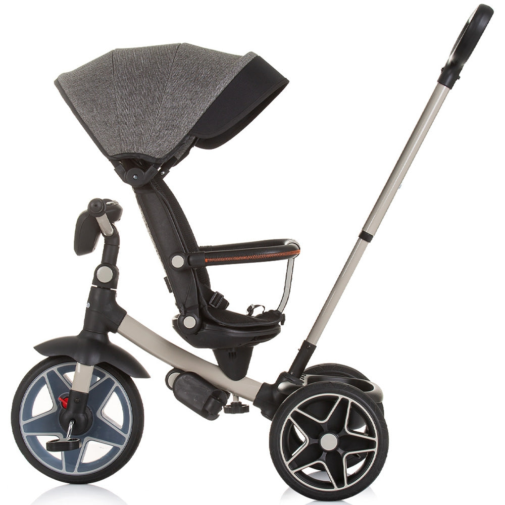 Tricicleta cu copertina si sezut reversibil Chipolino Derby granite - gogobaby.ro