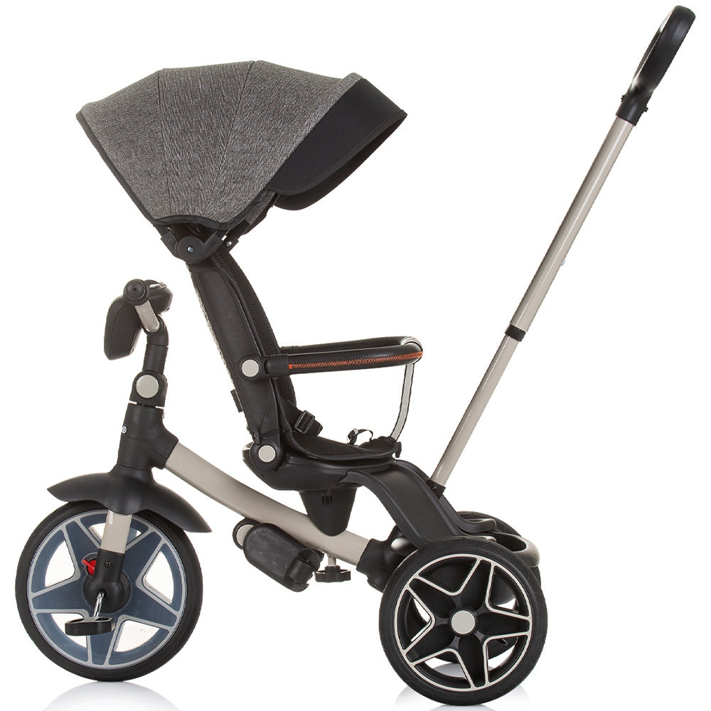 Tricicleta cu copertina si sezut reversibil Chipolino Derby granite - gogobaby.ro