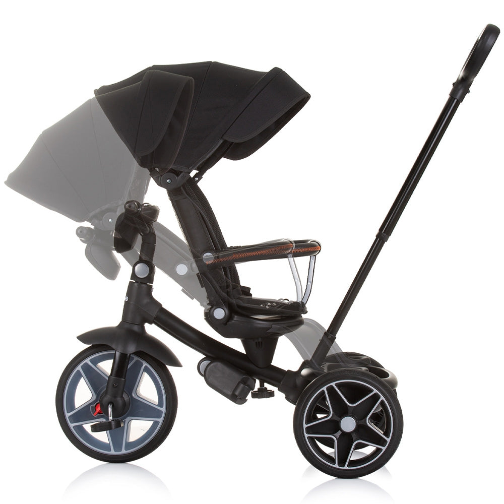 Tricicleta cu copertina si sezut reversibil Chipolino Derby obsidian - gogobaby.ro