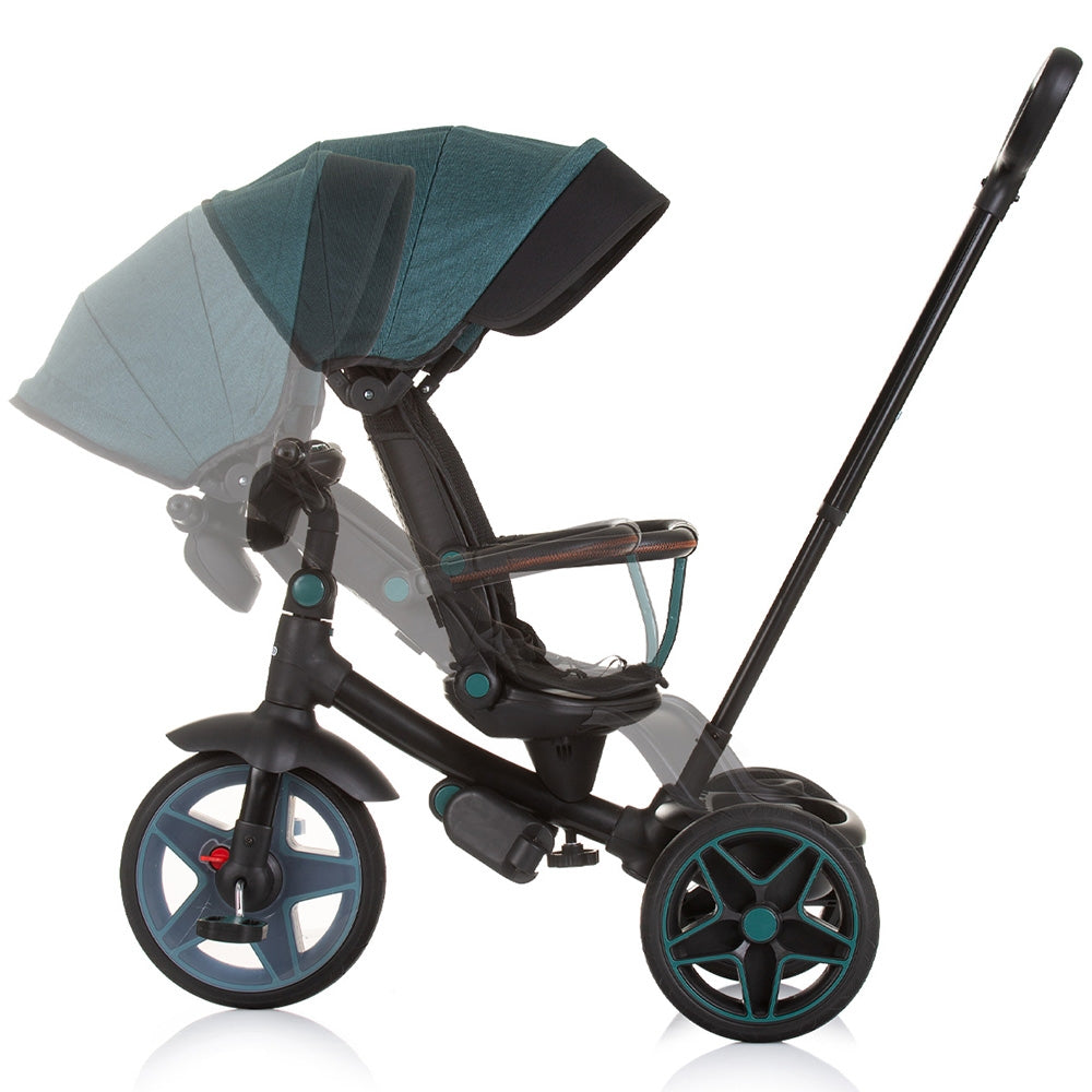 Tricicleta cu copertina si sezut reversibil Chipolino Derby teal - gogobaby.ro