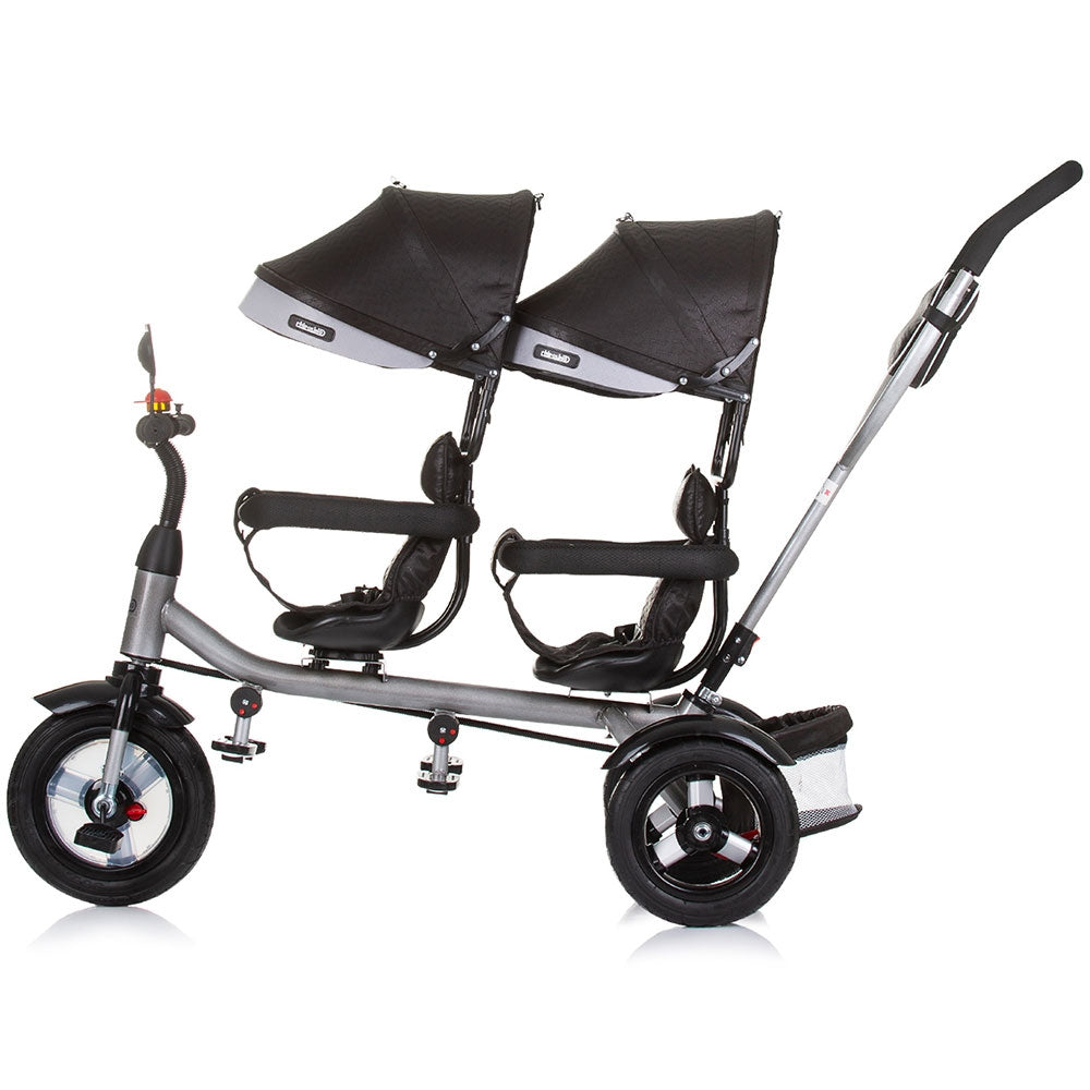 Tricicleta gemeni Chipolino 2Play obsidian silver - gogobaby.ro