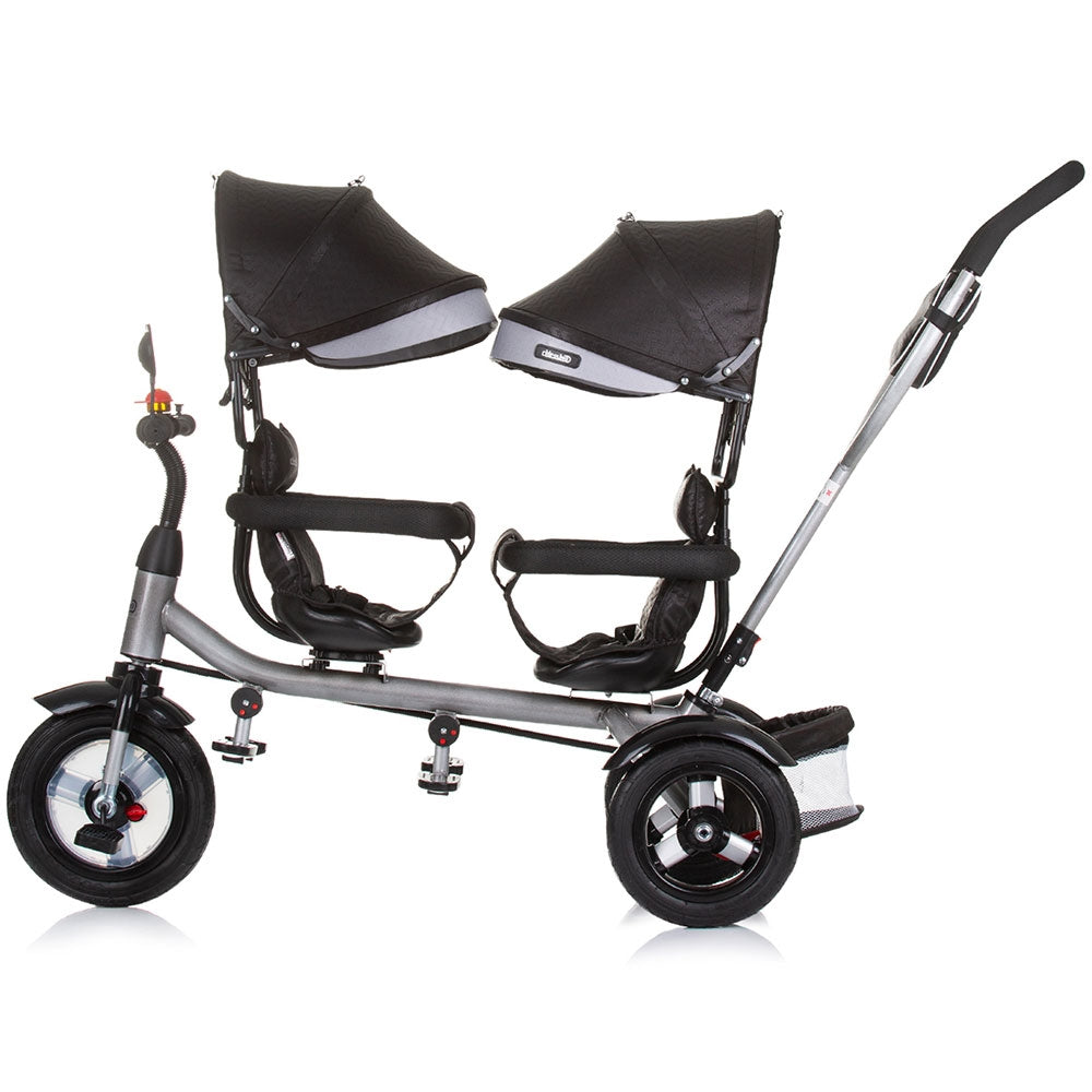 Tricicleta gemeni Chipolino 2Play obsidian silver - gogobaby.ro