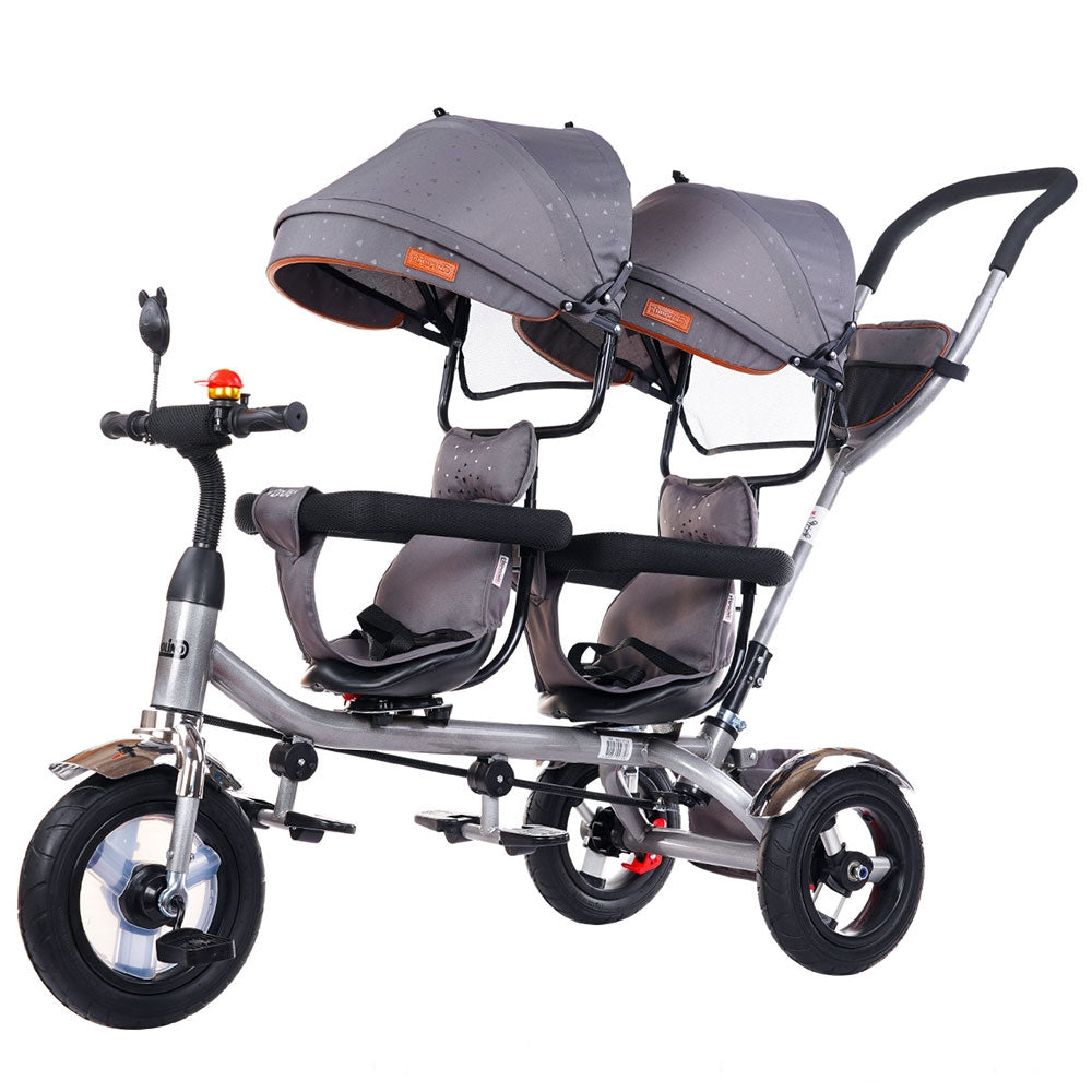 Tricicleta gemeni Chipolino 2Play platinum - gogobaby.ro