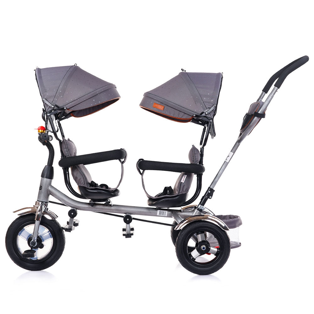 Tricicleta gemeni Chipolino 2Play platinum - gogobaby.ro