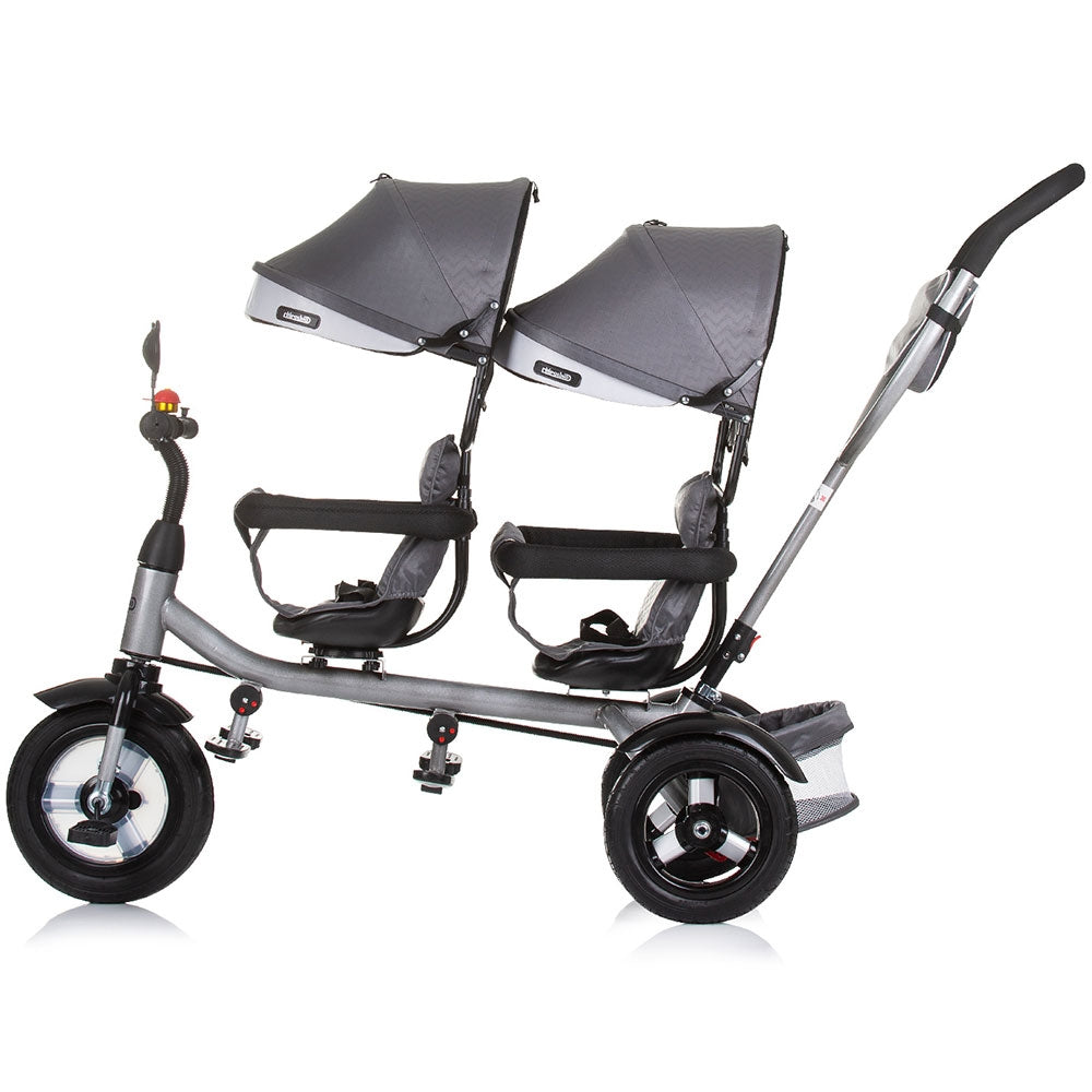 Tricicleta gemeni Chipolino 2Play silver grey - gogobaby.ro
