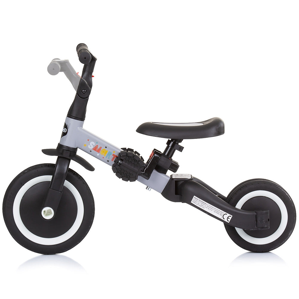 Tricicleta si bicicleta Chipolino Smarty 2 in 1 grey - gogobaby.ro