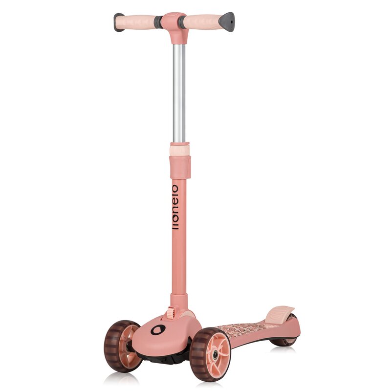 Trotineta, Lionelo, Franky, Multifunctionala, Pliabila, Pana la 50 kg, Bicicleta cu 3 roti si trotineta de echilibru, Ghidon reglabil, Sezut detasabil, Roti cu LED, Conform cu EN71, EN62115, 12 luni+, Roz - gogobaby.ro