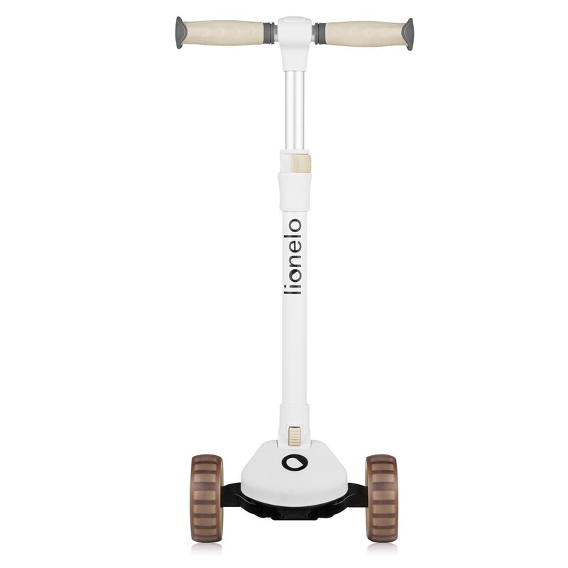 Trotineta, Lionelo, Franky, Multifunctionala, Pliabila, Pana la 50 kg, Bicicleta cu 3 roti si trotineta de echilibru, Ghidon reglabil, Sezut detasabil, Roti cu LED, Conform cu EN71, EN62115, 12 luni+, Bej - gogobaby.ro