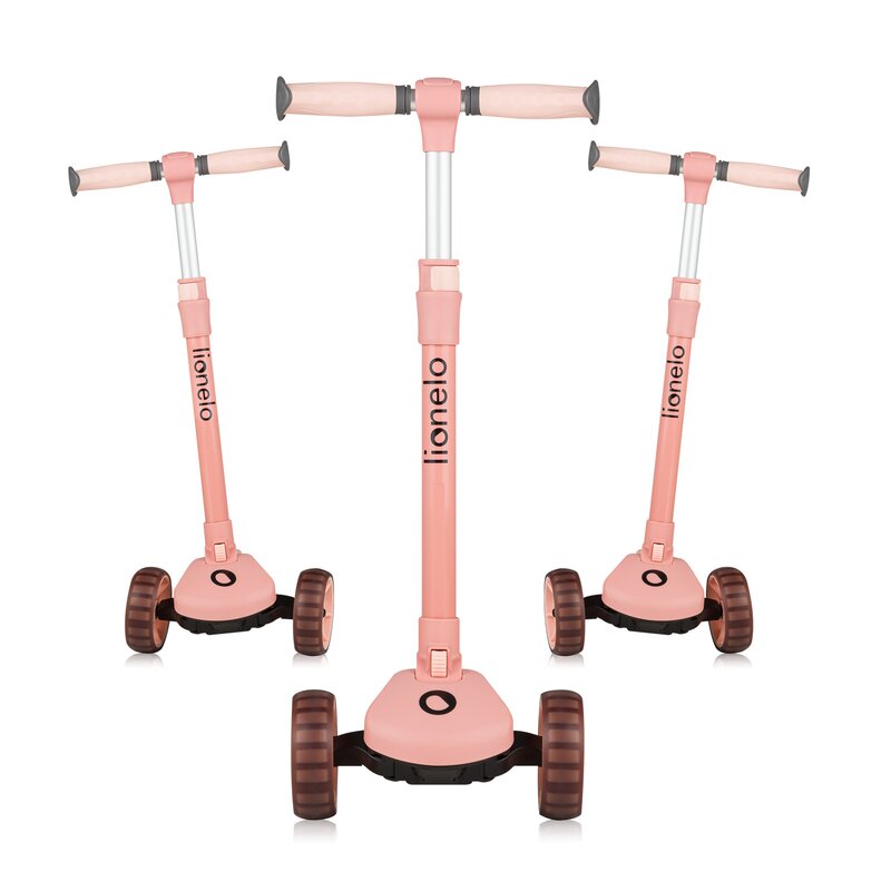 Trotineta, Lionelo, Franky, Multifunctionala, Pliabila, Pana la 50 kg, Bicicleta cu 3 roti si trotineta de echilibru, Ghidon reglabil, Sezut detasabil, Roti cu LED, Conform cu EN71, EN62115, 12 luni+, Roz - gogobaby.ro