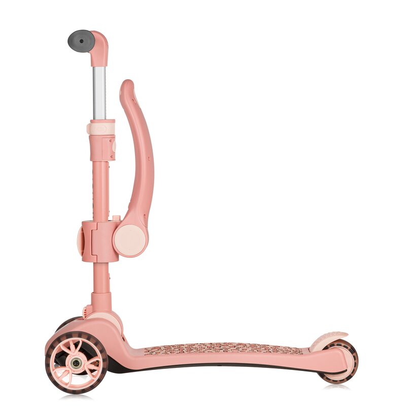 Trotineta, Lionelo, Franky, Multifunctionala, Pliabila, Pana la 50 kg, Bicicleta cu 3 roti si trotineta de echilibru, Ghidon reglabil, Sezut detasabil, Roti cu LED, Conform cu EN71, EN62115, 12 luni+, Roz - gogobaby.ro
