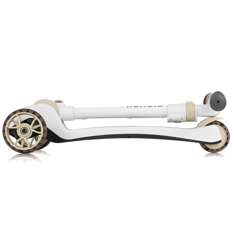Trotineta, Lionelo, Franky, Multifunctionala, Pliabila, Pana la 50 kg, Bicicleta cu 3 roti si trotineta de echilibru, Ghidon reglabil, Sezut detasabil, Roti cu LED, Conform cu EN71, EN62115, 12 luni+, Bej - gogobaby.ro