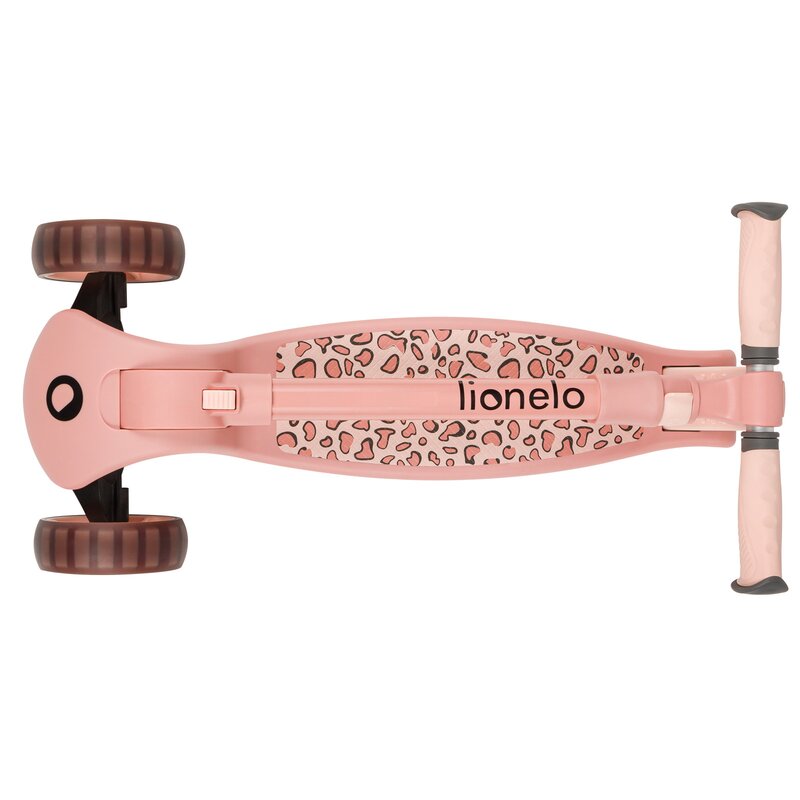 Trotineta, Lionelo, Franky, Multifunctionala, Pliabila, Pana la 50 kg, Bicicleta cu 3 roti si trotineta de echilibru, Ghidon reglabil, Sezut detasabil, Roti cu LED, Conform cu EN71, EN62115, 12 luni+, Roz - gogobaby.ro