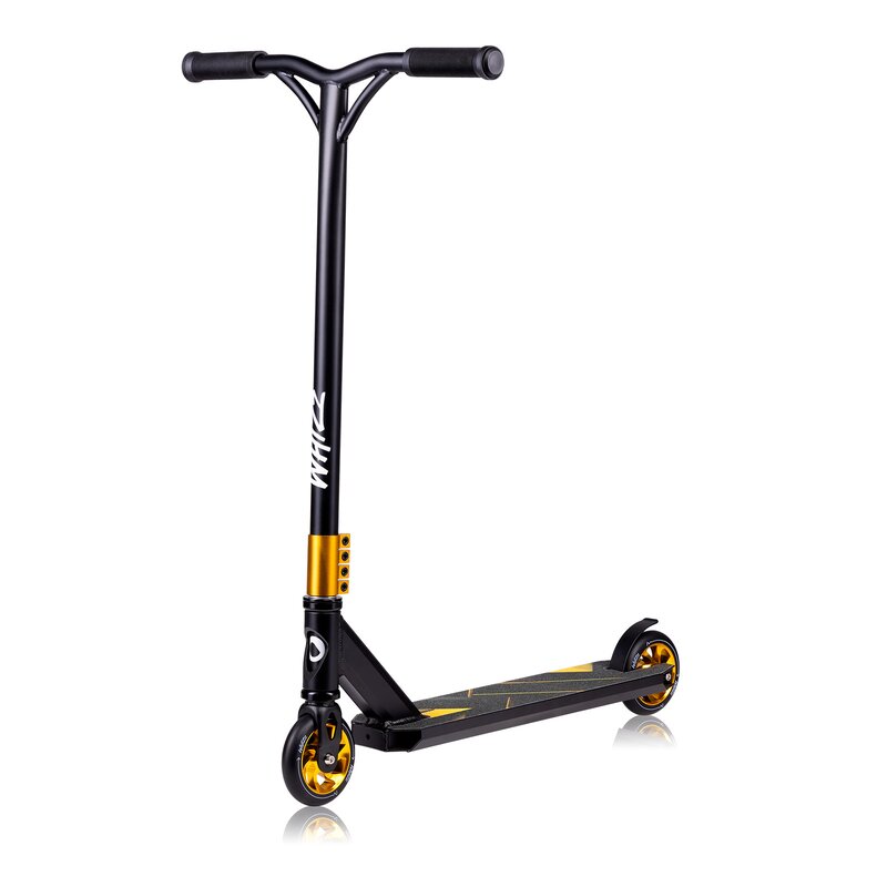 Trotineta, Lionelo, Whizz, Pentru Acrobatii, Rulmenti ABEC-9, Sistemul de compresie IHC 9, 20 - 100 kg, Conform cu standardul european de securitate EN14619, Galben/Negru - gogobaby.ro