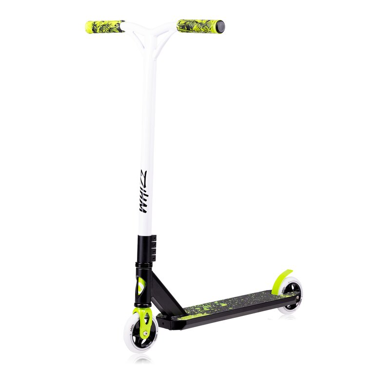 Trotineta, Lionelo, Whizz, Pentru Acrobatii, Rulmenti ABEC-9, Sistemul de compresie IHC 9, 20 - 100 kg, Conform cu standardul european de securitate EN14619, Verde/Negru - gogobaby.ro