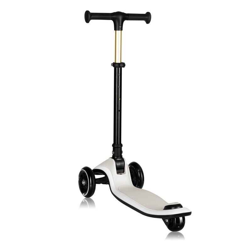 Trotineta pentru copii, Lionelo, Mey, Ultrapliabila, Cu lumini si cosulet, Maner ajustabil pe inaltime, 3 ani+, Pana la 50 Kg, Ultra usor, 2.8 kg, Conform cu standardul EN71-1/2/3, Certificata Intertek, Bej - gogobaby.ro