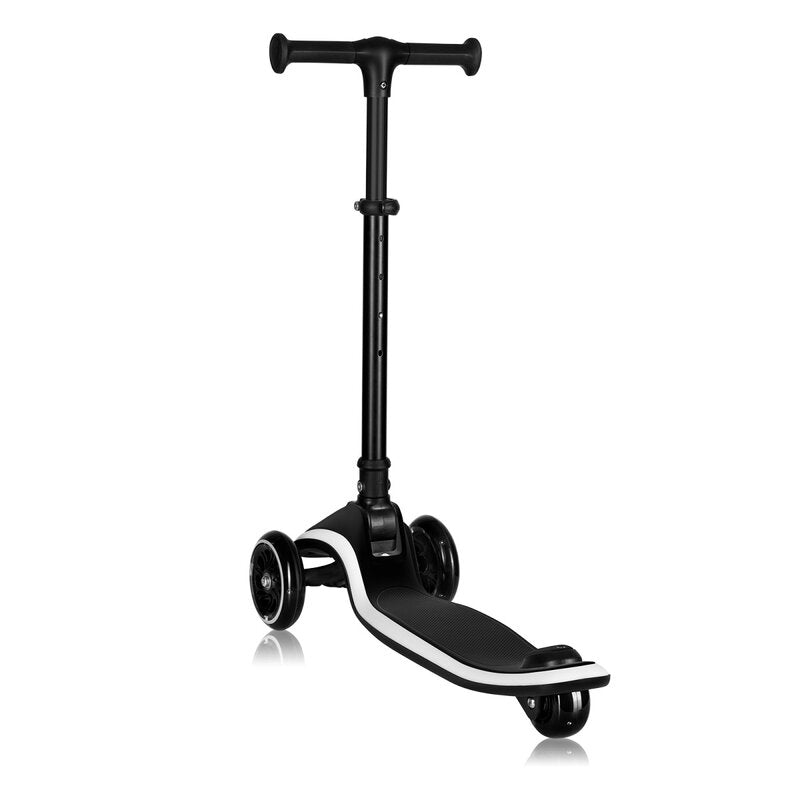 Trotineta pentru copii, Lionelo, Mey, Ultrapliabila, Cu lumini si cosulet, Maner ajustabil pe inaltime, 3 ani+, Pana la 50 Kg, Ultra usor, 2.8 kg, Conform cu standardul EN71-1/2/3, Certificata Intertek, Negru - gogobaby.ro