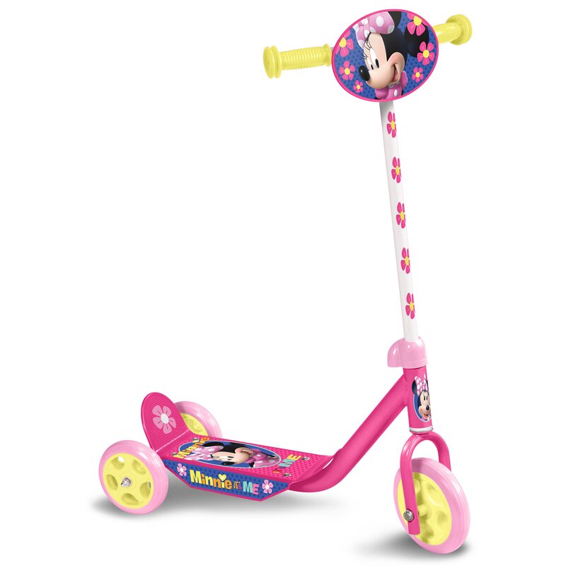 Trotineta, Stamp, Minnie Mouse, Cu 3 roti, Pana la 20 kg, Cu platforma antiderapanta, Cadru din otel, Roti din PVC, Ghidon reglabil, 2-4 ani, Pink - gogobaby.ro