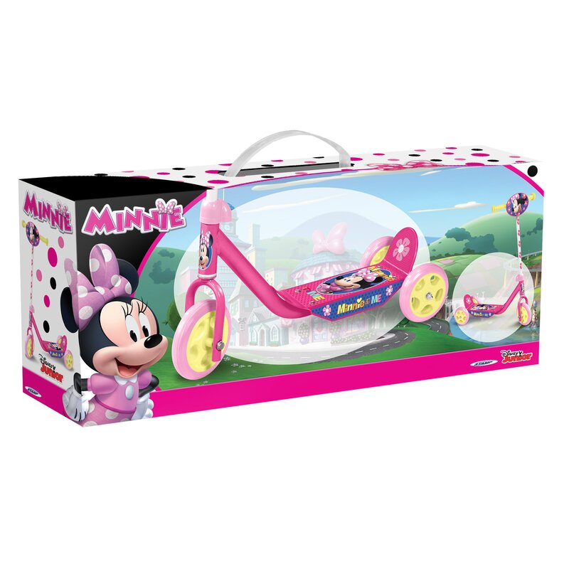 Trotineta, Stamp, Minnie Mouse, Cu 3 roti, Pana la 20 kg, Cu platforma antiderapanta, Cadru din otel, Roti din PVC, Ghidon reglabil, 2-4 ani, Pink - gogobaby.ro