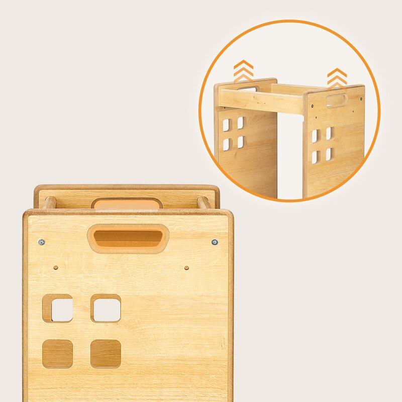 Turn de invatare Montessori, Lionelo, Cass, Functie de raft pentru carti, Pana la 30 kg, 12 luni - 6 ani, Din MDF si furnir, 3 trepte de inaltime, Alb - gogobaby.ro