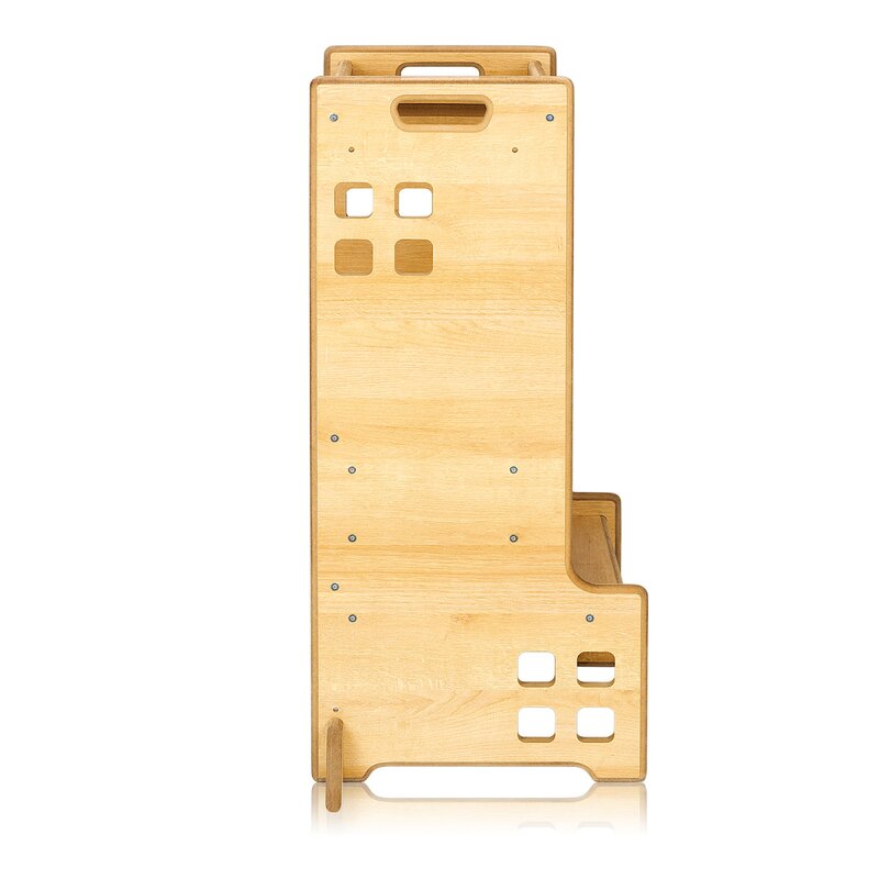 Turn de invatare Montessori, Lionelo, Cass, Functie de raft pentru carti, Pana la 30 kg, 12 luni - 6 ani, Din MDF si furnir, 3 trepte de inaltime, Natur - gogobaby.ro