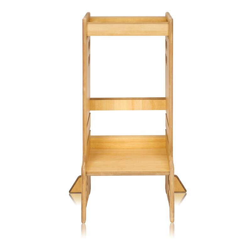 Turn de invatare Montessori, Lionelo, Cass, Functie de raft pentru carti, Pana la 30 kg, 12 luni - 6 ani, Din MDF si furnir, 3 trepte de inaltime, Natur - gogobaby.ro