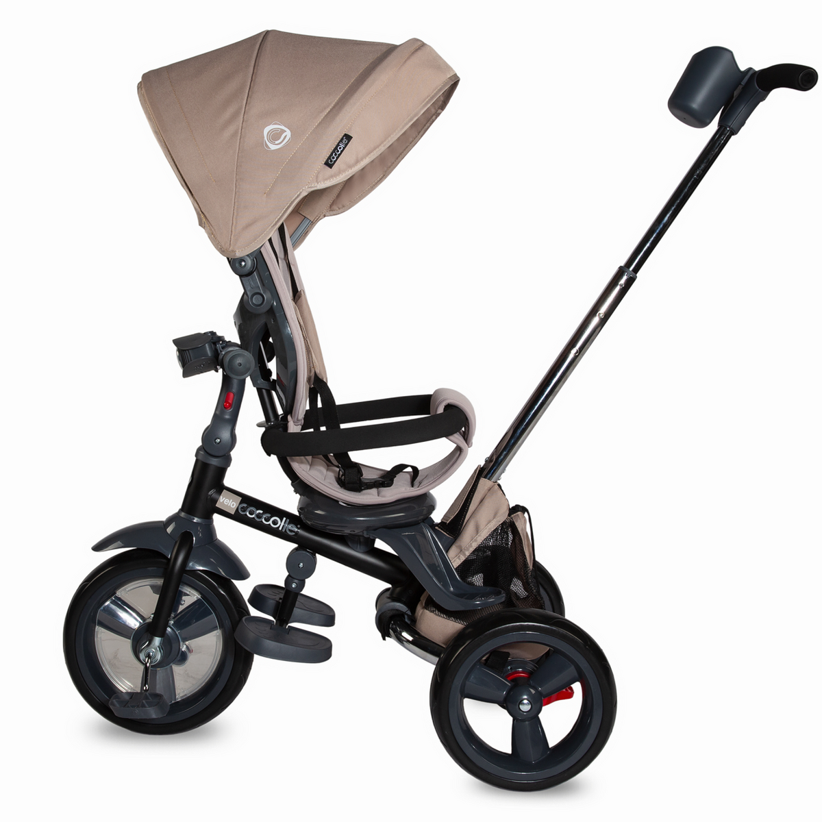 Tricicleta multifunctionala 4in1 cu sezut reversibil Coccolle Velo Bej - gogobaby.ro