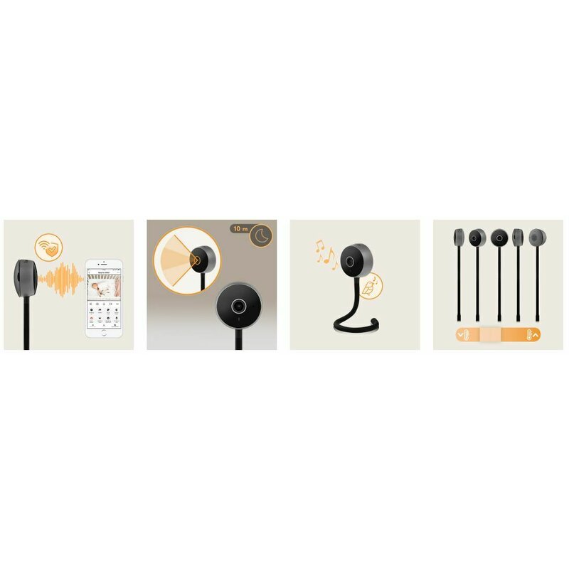 Video monitor, Lionelo, Babyline Smart, Cu aplicatie Smart Life, Cablu USB, Conexiune Wifi, Comunicare bidirectionala, Senzor de temperatura, Negru - gogobaby.ro