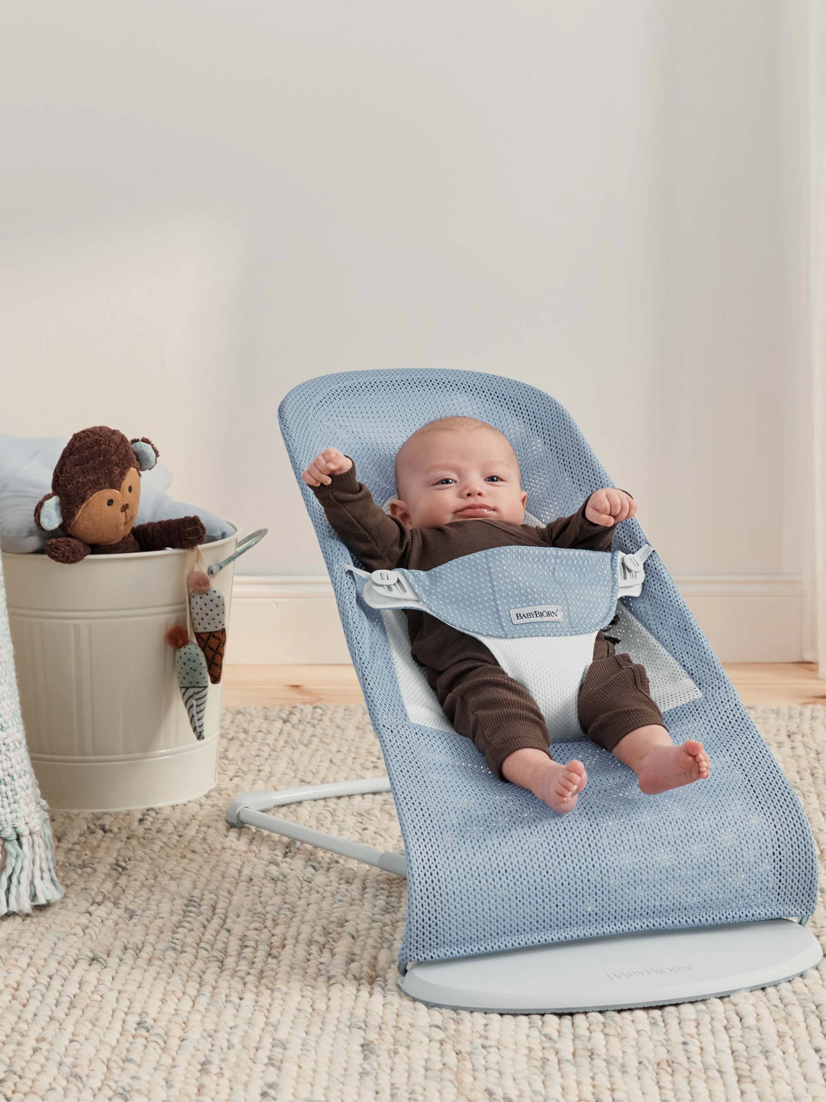 Baby Bjorn - Balansoar Balance Soft, Sky Blue/White, Mesh