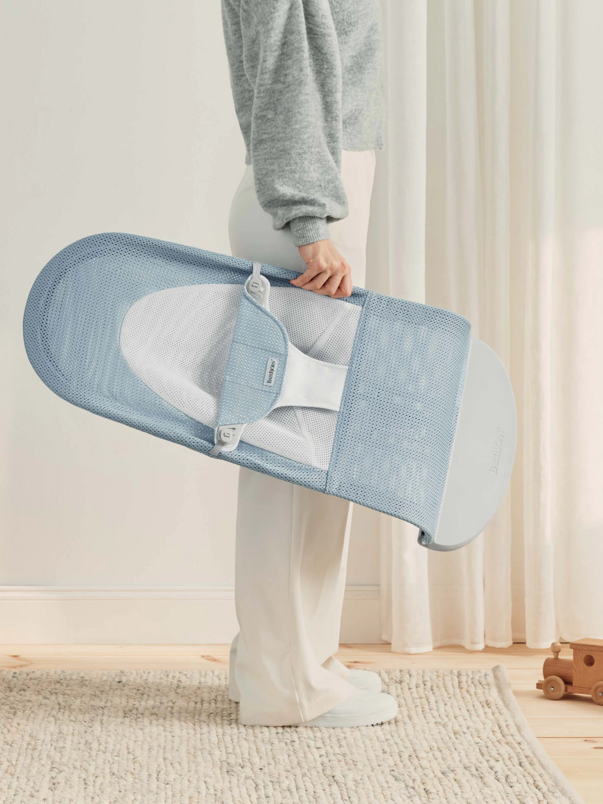 Baby Bjorn - Balansoar Balance Soft, Sky Blue/White, Mesh