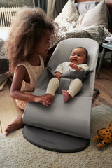 BabyBjorn - Balansoar Bliss Light Grey, 3D Jersey, cu bara de jucarii
