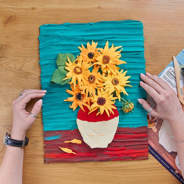 Set pictura 3D cu argila usoara, 30*40cm - Sunflowers - gogobaby.ro