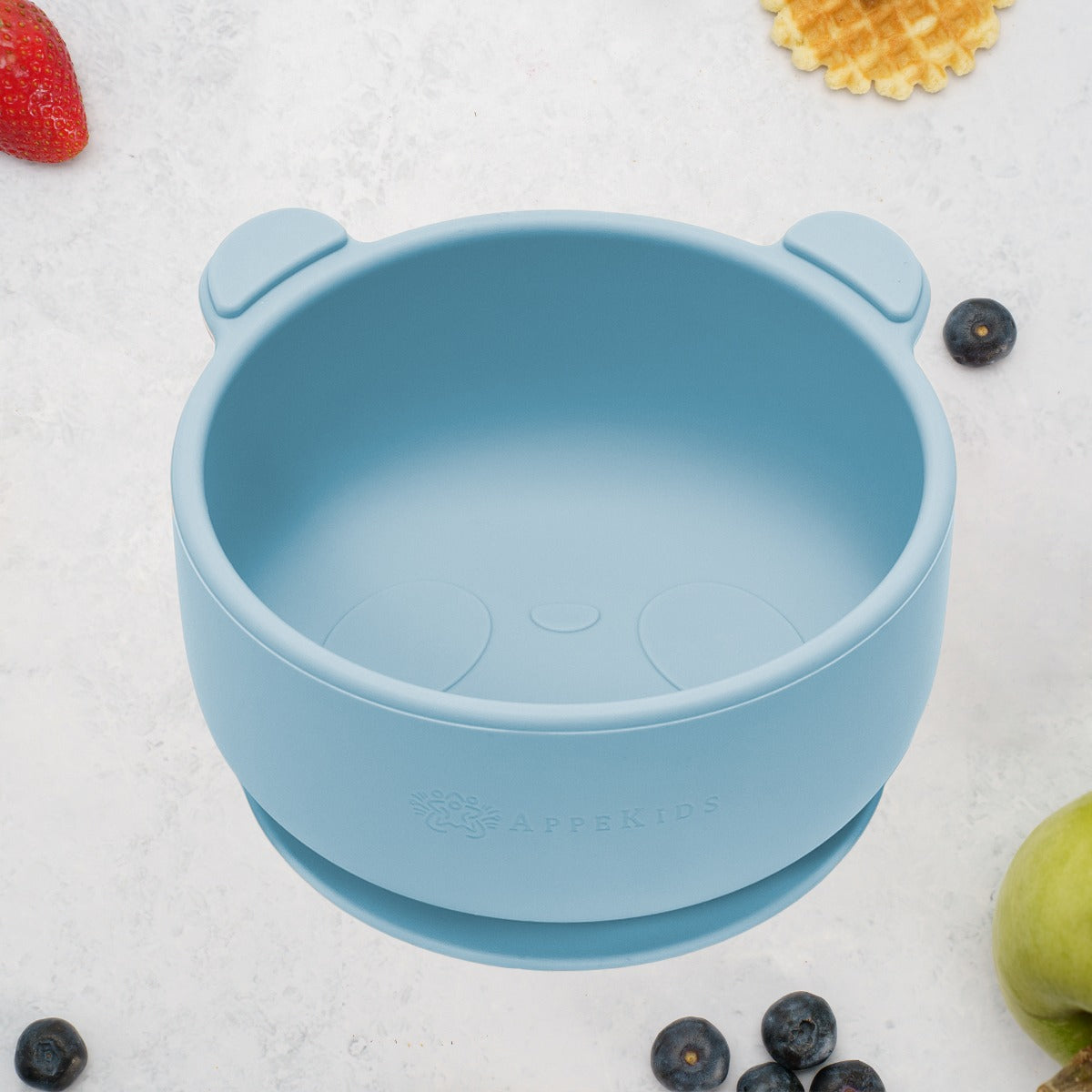 Bol din silicon cu ventuza, AppeKids, The Little Bear - Aqua Blue - gogobaby.ro