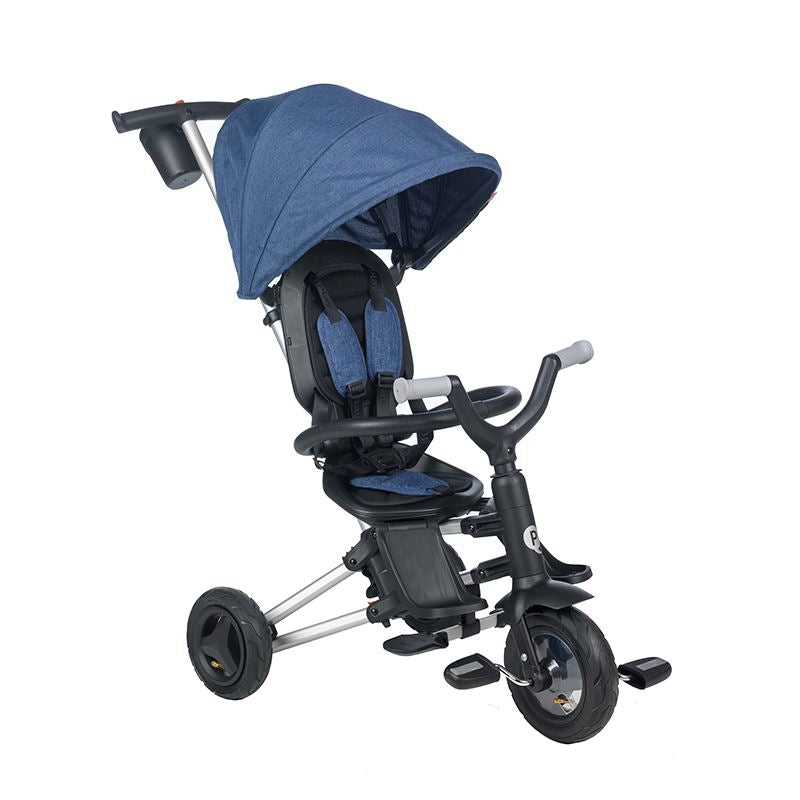 Tricicleta ultrapliabila Qplay Nova Rubber albastru inchis - gogobaby.ro