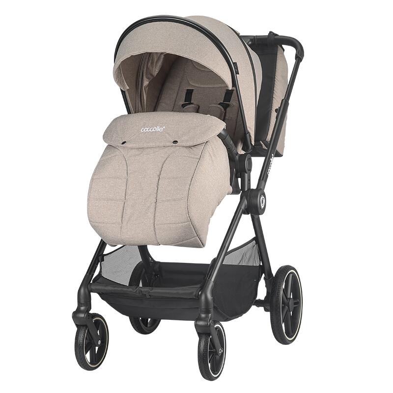Carucior modular 4in1 Coccolle Lissia Butternut Beige cu Scoica auto iSize Coccolle Rilax Greystone si Baza isofix iSize Coccolle Rilax