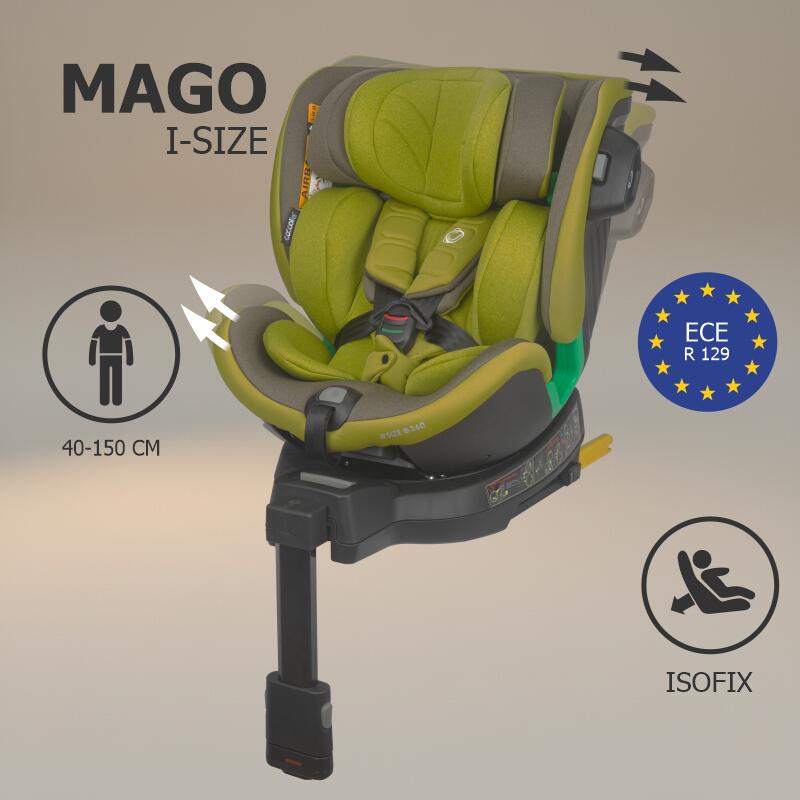 Scaun auto iSize 40-150 cm Coccolle Mago Olive khaki