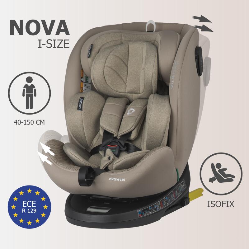 Scaun auto iSize 40-150 cm Coccolle Nova Sand beige