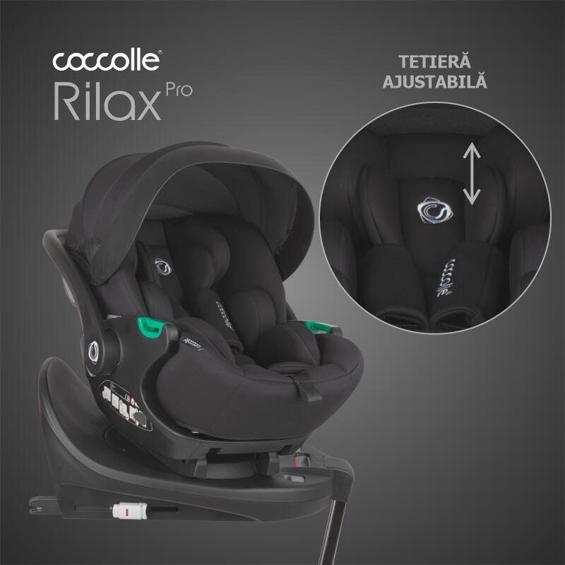 Scoica auto iSize Coccolle Rilax Black + Baza isofix iSize