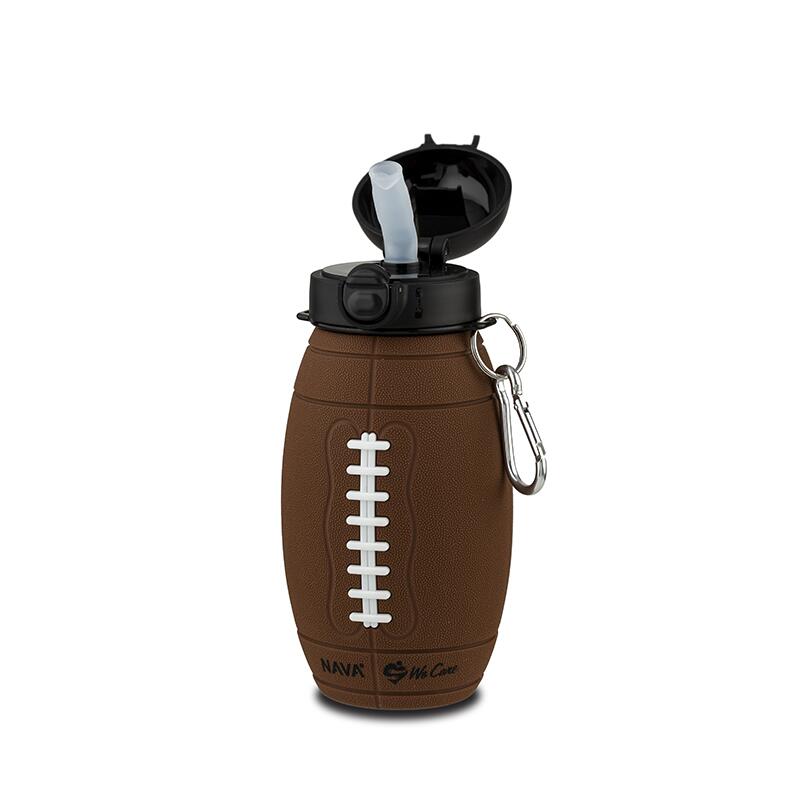 Sticla de apa din silicon, Nava We care, 700 ml, minge rugby