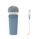 Sticla de plastic cu pai Nava 380ml albastru