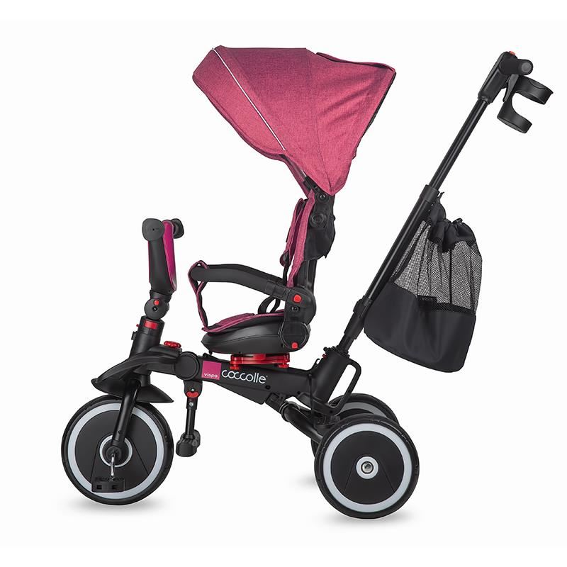 Tricicleta multifunctionala pliabila Coccolle Vispo Magenta - gogobaby.ro