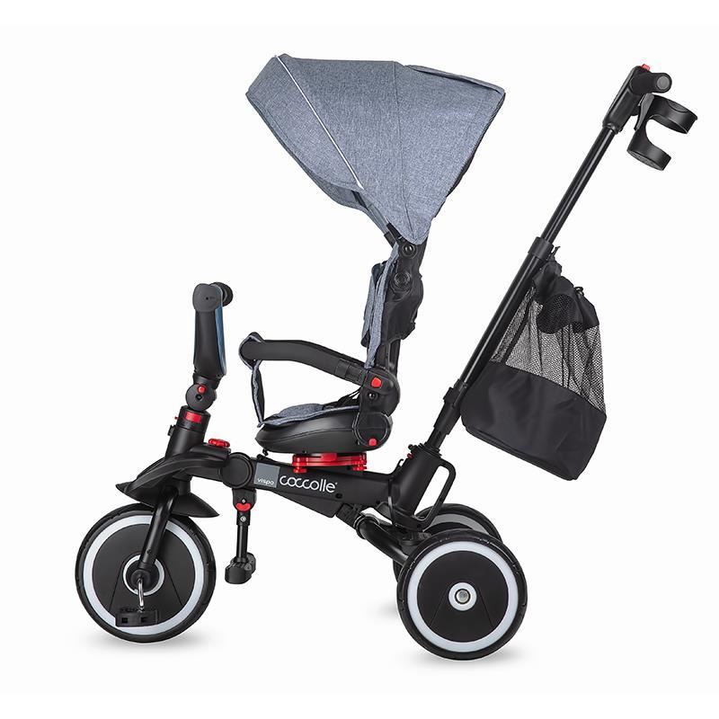 Tricicleta multifunctionala pliabila Coccolle Vispo Urban Grey - gogobaby.ro