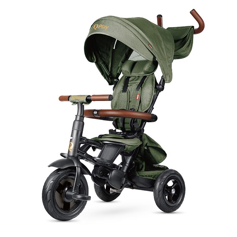 Tricicleta pliabila Qplay Rito Deluxe Verde-Maslina - gogobaby.ro